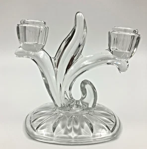Indiana Glass Co. Candelabro doble #1007 vintage - Imagen 1 de 9