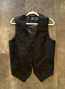 Perri Ellis Vest Slim Fit Business Casual Black Men's Size Small - Picture 1 of 3