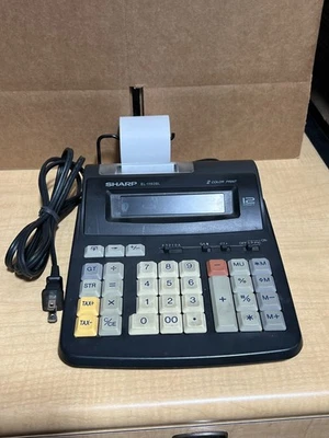 Sharp EL-1192BL Calculator 2 Color Printing 12 Digit Adding Machine - Image 1 of 3