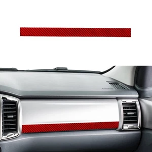 Red Carbon Fiber Passenger Dashboard Strip Cover Trim For Ford Ranger 2019-2022 - Picture 1 of 13