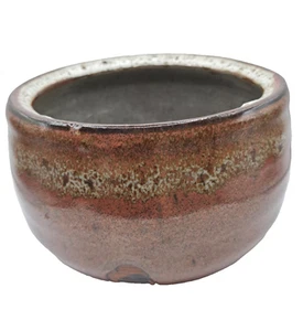 Vintage Mid Century Modern Studio Art Pottery Bowl Glaze Brown Speckled 3 1/4" - Picture 1 of 8