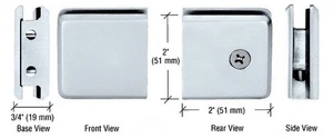 CRL Polished Chrome Beveled Style Notch-in-Glass Fixed Panel U-Clamp - Picture 1 of 1