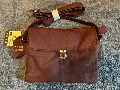 Leather Crossbody Purse with Adjustable Strap Burgundy - Image 1 of 4