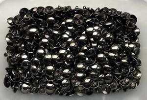 Bottoni 15 mm 24 L argento scuro canna di fucile cupola metallo lucido gambo piccolo L75 - Foto 1 di 24