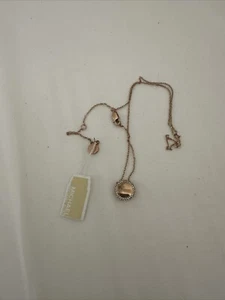 Michael Kors Stainless Steel MK Pendant Necklace (Gold Tone) New With Tag - Picture 1 of 9