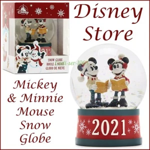 Disney Store Micky & Minnie Mouse Snow Globe 2021 Christmas Decorations Disney - Picture 1 of 24