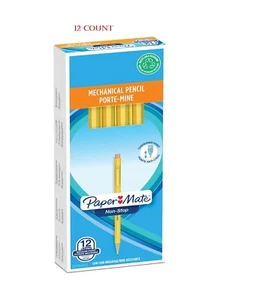 Paper Mate Non-Stop Mechanical Pencil | 0.7mm | HB #2 | Yellow Barrel | 12 Count - Picture 1 of 8