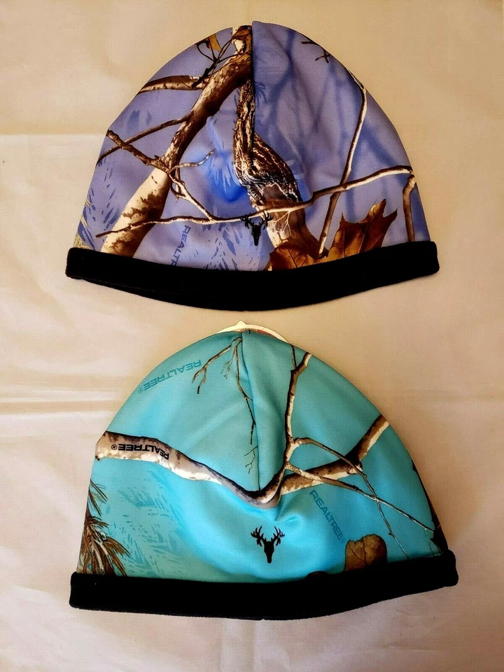 Women's REALTREE Camo Hot Shot Winter Hat Beanie CHOOSE PURPLE OR BLUE!!!! - Image 1 of 1