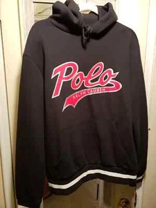 Polo Ralph Lauren kleiner schwarzer Doppelstrick Hoodie Sweatshirt für Herren. - Bild 1 von 2