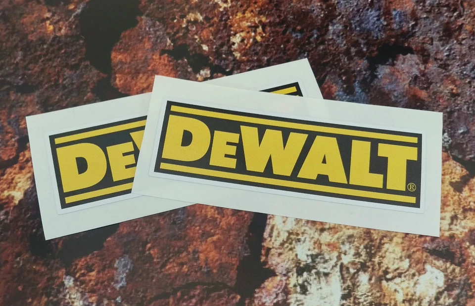 x 2 PEGATINAS DEWALT 90MM X 30MM CAJAS DE HERRAMIENTAS,COCHES,FURGONETAS.GARAJE Foto 1 de 1