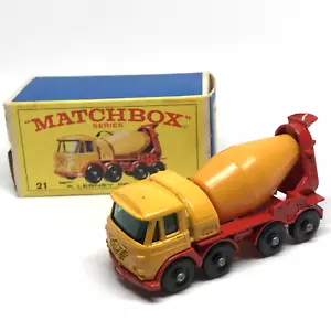 Lesney Matchbox No. 21 Foden Cement Truck 1968 Yellow/Red Made In England W/Box - Picture 1 of 16