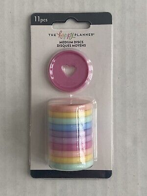 **BNIB*** The Happy Planner Classic Medium Discs 11 Pieces Pastel Rainbow Heart • 14.99$