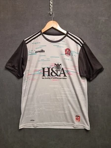 Derry GAA O'Neills Away Jersey Grey Black Size M Gaelic Football Shirt - Picture 1 of 7