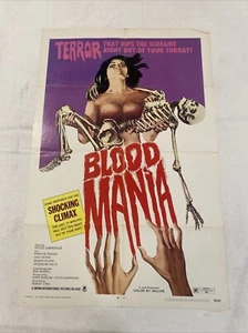 1970 BLOOD MANIA ORIGINAL 27x41 ONE SHEET THEATRICAL MOVIE POSTER HORROR SLASHER - Picture 1 of 7