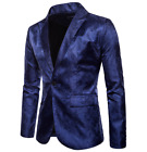 Men's Sequin Prom Party Business Suit Stage One Button Coat Jacket Formal Suit