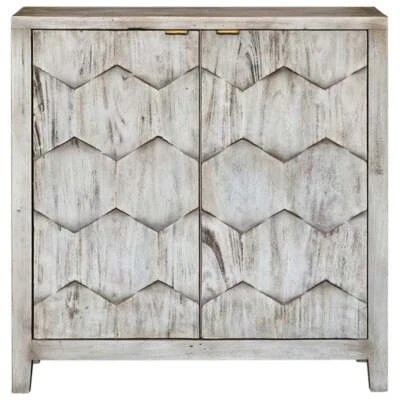 Uttermost Catori Contemporary MDF Wood Accent Console Table in Smoke Ivory - Image 1 of 4