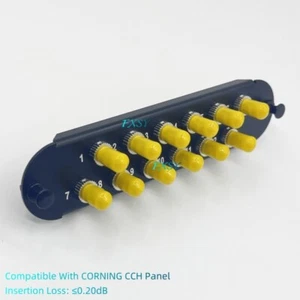 Fiber Optical Panel 12 ST SM Adapter Compatible CORNING CCH-01U CCH-CP12-19T - Picture 1 of 7