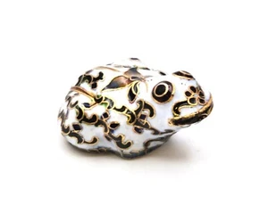 Vintage Cloisonne Frog Figurine. Hand Crafted Unusual Floral Design - Picture 1 of 5