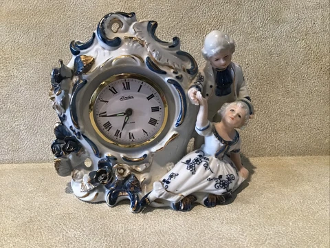 LINDEN Genuin  Porcelain China Quartz Alarm Clock JAPAN..WORKS AND LOOKS GREAT! Cover