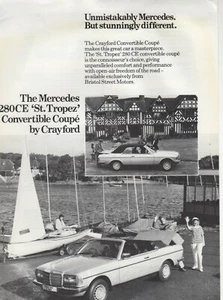 CRAYFORD MERCEDES 280CE St TROPEZ CONVERTIBLE COUPE 1979 UK A4 Broschüre - Bild 1 von 2