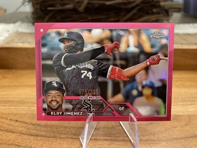 2023 Topps Chrome ELOY JIMENEZ Magenta Refractor Parallel, #'d /399! White Sox! - Image 1 of 2