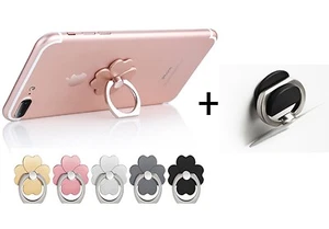 360 Rotating Finger Ring Stand Holder For Cell Phone w/DASHBOARD MOUNT - Flowers - Picture 1 of 12