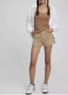 GIrl's Gap Kids Sky High Denim Shorts, size 14, khaki - Image 1 of 4