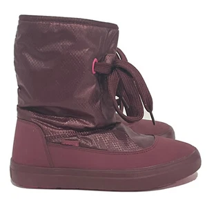 Crocs 204690 Womens Burgundy Round Toe Waterproof Winter Boots Sz 7 NWOB - Picture 1 of 7