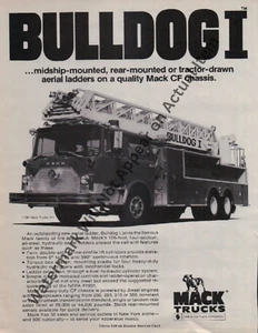 Mack CF Model Bulldog Aerial Fire Truck Sales Brochure Photograph Print 8.5x11" - Picture 1 of 1