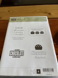 Stampin Up Clear Mount Rubber Stamps Eat Chocolate Humor Sentiments Friends - Picture 1 of 9