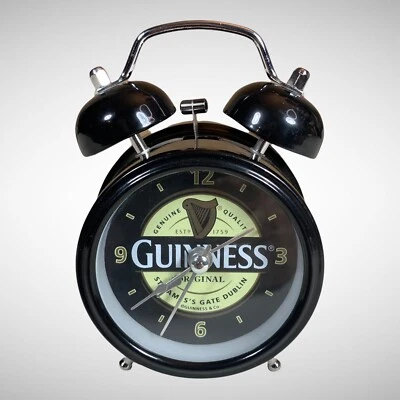 Guinness Beer Retro Tavern Alarm Clock Light Bell AA Battery - Image 1 of 4
