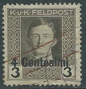 1918 OCCUPAZIONE AUSTRIACA USATO POSTA DA CAMPO DEL 1917 4 CENT SU 3 H - RA7-7 - Bild 1 von 1