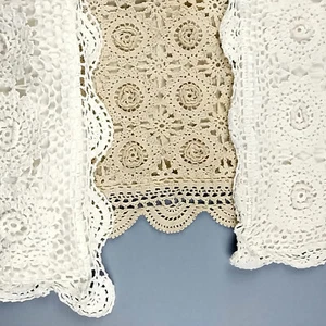 3 Vintage Handarbeit Kissenbezüge Beige Weiß Blumen Geometrisch 18" x 23" - Bild 1 von 10