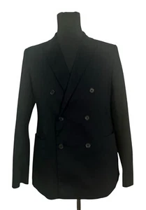 Prada Light Double Breasted Blazer Jacket EU 54/US 44 Dark Navy Blue UGT541 Mens - Picture 1 of 15