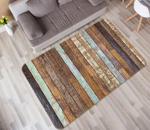 3D Retro Holzbohlen ZHUC947 Spiel Rutschfester Teppich Matte Foto Teppich Amy - Bild 1 von 6