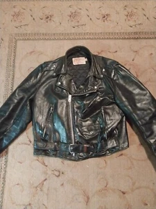 Vintage Excelled Leather Biker Jacket 42 Distressed - Picture 1 of 11