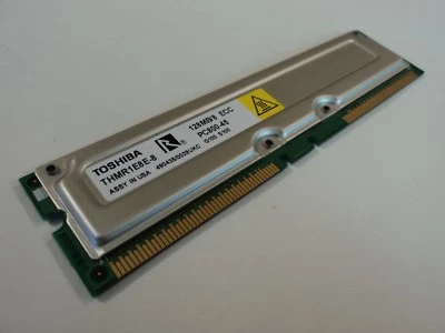Toshiba RAM Memory Module 128MB PC800-45 RDRAM RIMM 184-Pin RAMBUS THMR1E8E-8 - Image 1 of 4
