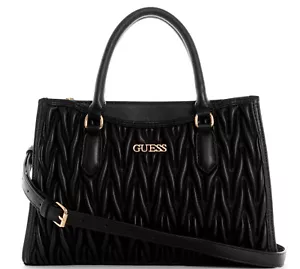 NEW Guess Women's Alopa Quilted Satchel Crossbody Bag Handbag - Black - Picture 1 of 4