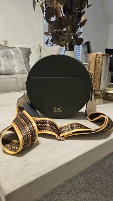 Bolso Bandolera Zac Posen Redondo Cuero Verde-Chic Bolso de Mano de Diseñador, Nuevo Raro, #D Foto 1 de 4