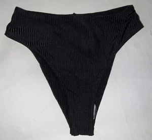 VOLCOM XS Bikini Bottom Simply Rib Black Swim Surf Beach New - Picture 1 of 3