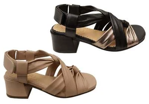 Brand New Opananken Vita Womens Comfortable Leather Mid Heel Sandals - Picture 1 of 16