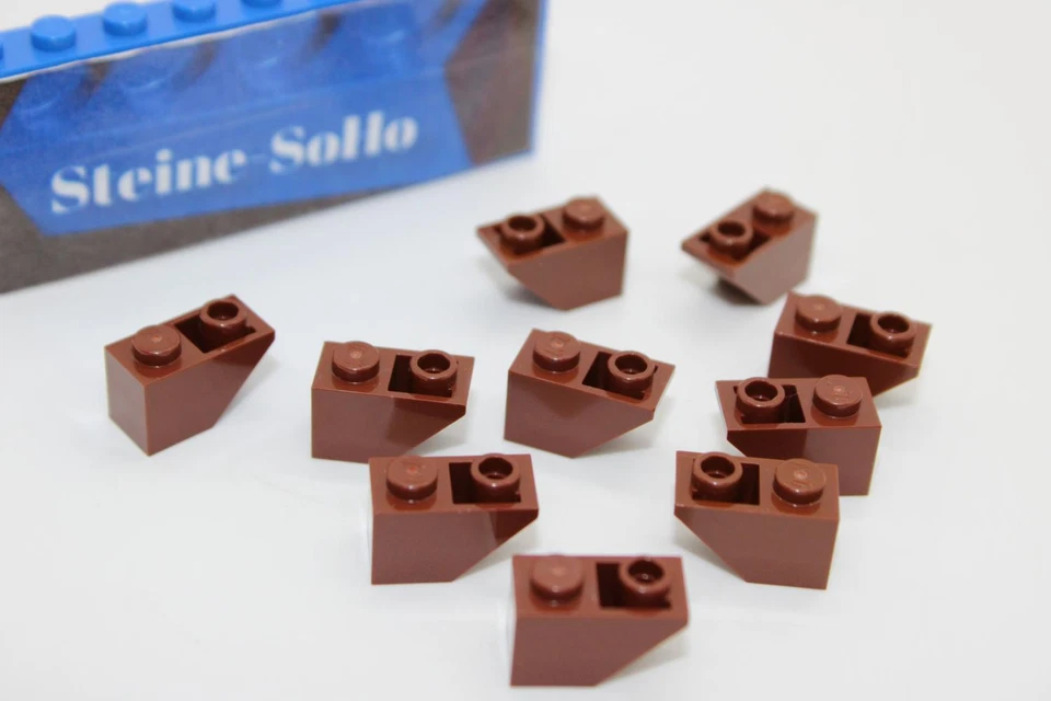 Lego (c) 10x Dachstein 2x1 - Slope 45grad negativ - 3665 - reddish braun - slope - Bild 1 von 1