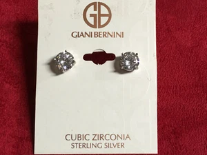 Giani Bernini Sterlingsilber 8 mm CZs Ohrstecker Authentisch Neu K719 - Bild 1 von 3