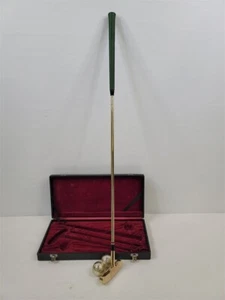 Golf Practice Putter 3 Pezzi Avvitare Insieme Ottone in Custodia Vintage - Foto 1 di 8