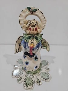 Blue Sky Clayworks Heather Goldminc Angel Caroler Tealight Candle Holder - Picture 1 of 9