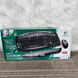 Logitech Cordless Desktop EX100 Compact Keyboard And Mouse Set Black - New