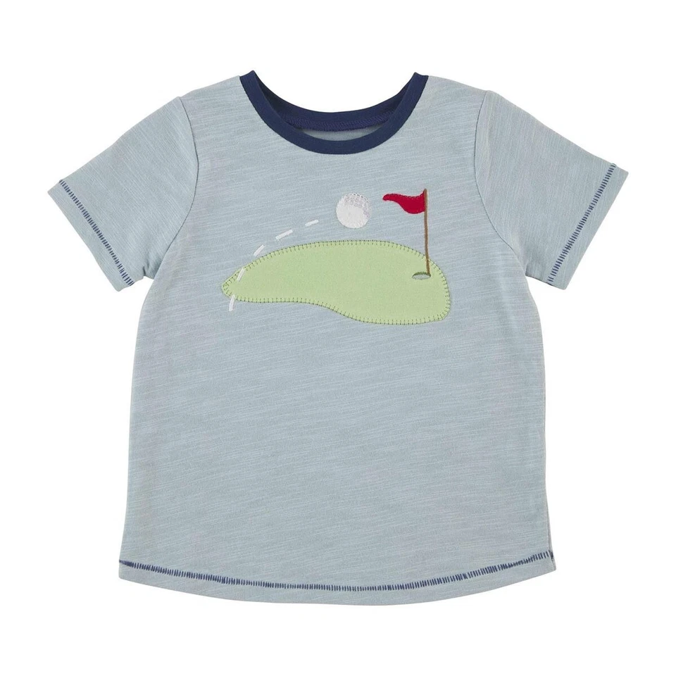 Camiseta manga corta con apliques verdes de golf Mud Pie niño pequeño talla Lg (4T-5T) NUEVA Foto 1 de 1