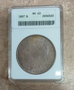 1897 Morgan Silver Dollar MS 63 ANACS - Picture 1 of 4