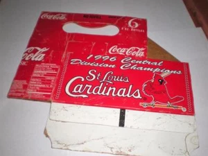 1996 St Louis CARDINALS REGIONAL CHAMPS COCA COLA COKE PAPER SIX PACK HOLDER - Bild 1 von 1