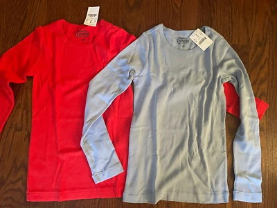 2!  NUEVO J. Camiseta Top Crewcuts Manga Larga Azul Claro y Rojo Crew Niñas Talla 10 Foto 1 de 3